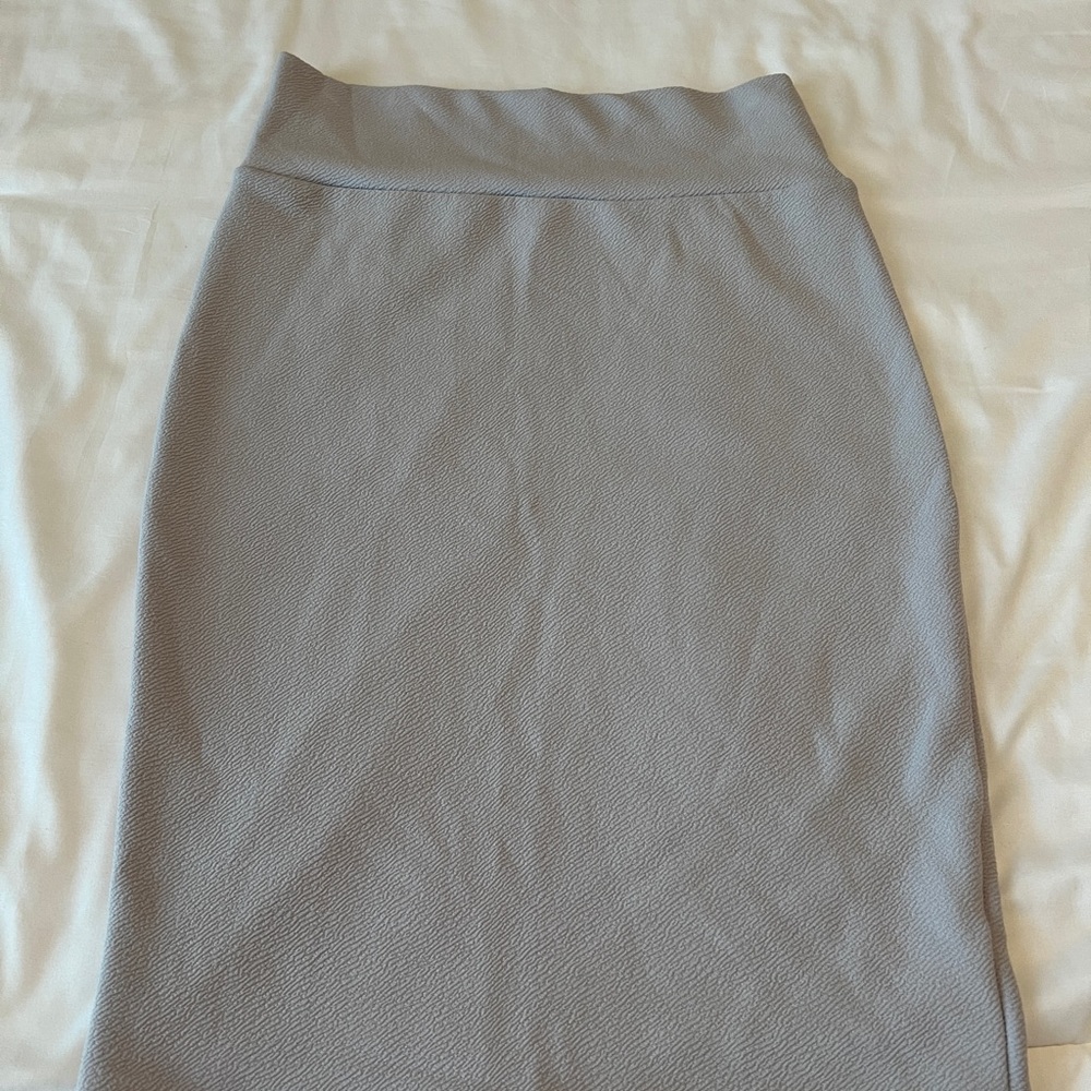 Lularoe Cassie Light Gray Pencil Skirt